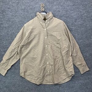 Venezia Jeans Co. Button-Down Shirt Women's Beige Plaid Classic Formal - 14/16